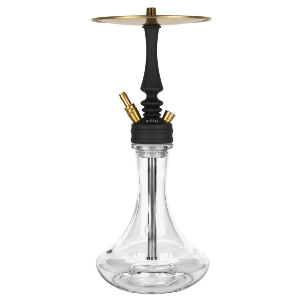 Кальян HOOB - Mars Pro Mini Black x Gold (Шахта, колба, шланг, мундштук, уплотнитель)