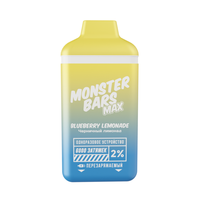 Monster Bars 6000 тяг Blueberry Lemonade - Чернинка лимонад