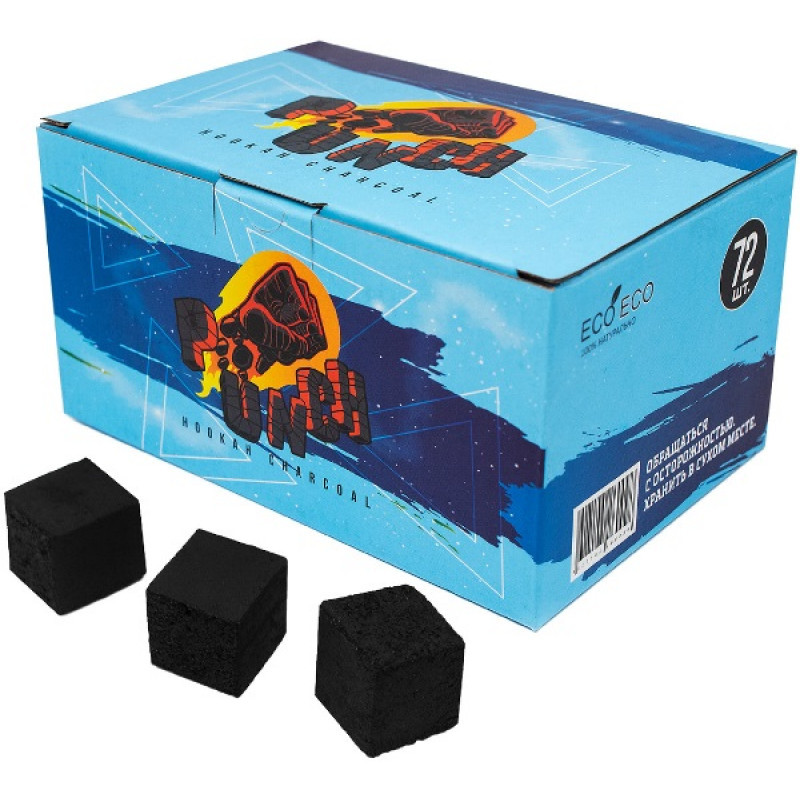 Уголь для кальяна PUNCH 25 мм 72шт