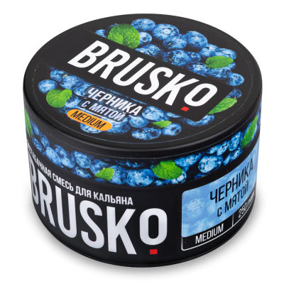 Бестабачная смесь BRUSKO 250гр Medium Черника с мятой