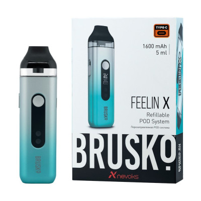 Pod набор Brusko Feelin X 1600 mAh, Бело-бирюзовый