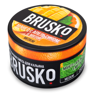 Бестабачная смесь BRUSKO 250гр Medium Манго с апельсином и мятой