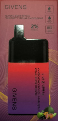 Givens 2в1 (5000 Затяжек) Яблоко Дыня Груша/ Грейпфрут Черная Смородина