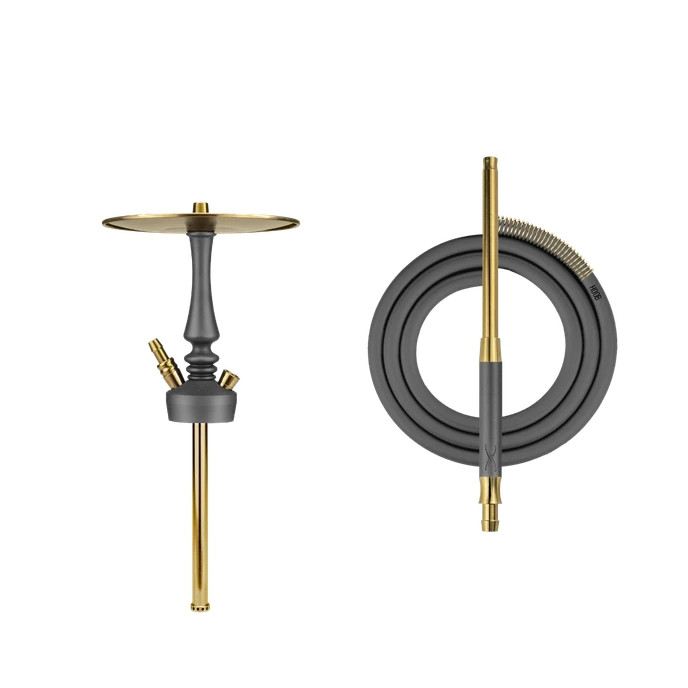 Кальян HOOB - Mars Pro Mini Space Grey (Без колбы, Фурнитура золото)