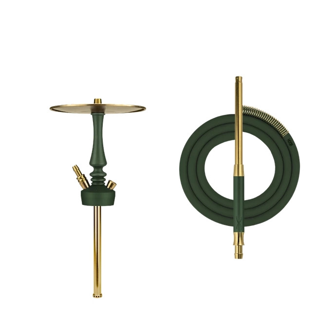 Кальян HOOB - Mars Pro Mini British Green (Без колбы, Фурнитура золото)