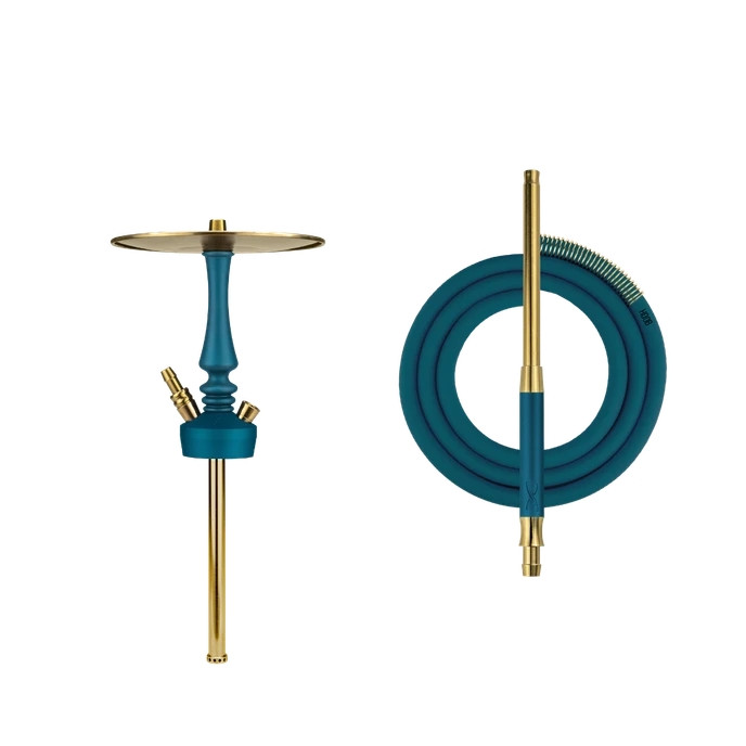 Кальян HOOB - Mars Pro Mini Marine Blue(Без колбы, Фурнитура золото)