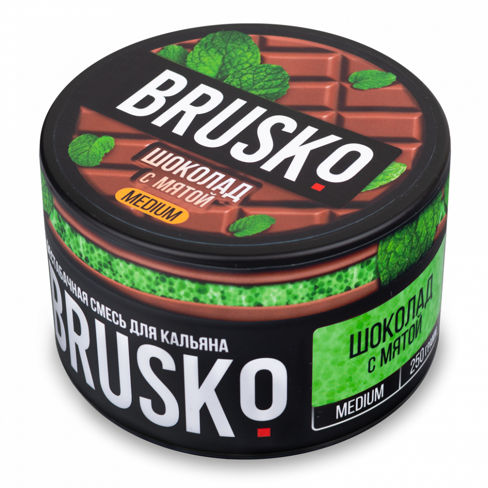 Бестабачная смесь BRUSKO 250гр Medium Шоколад с мятой