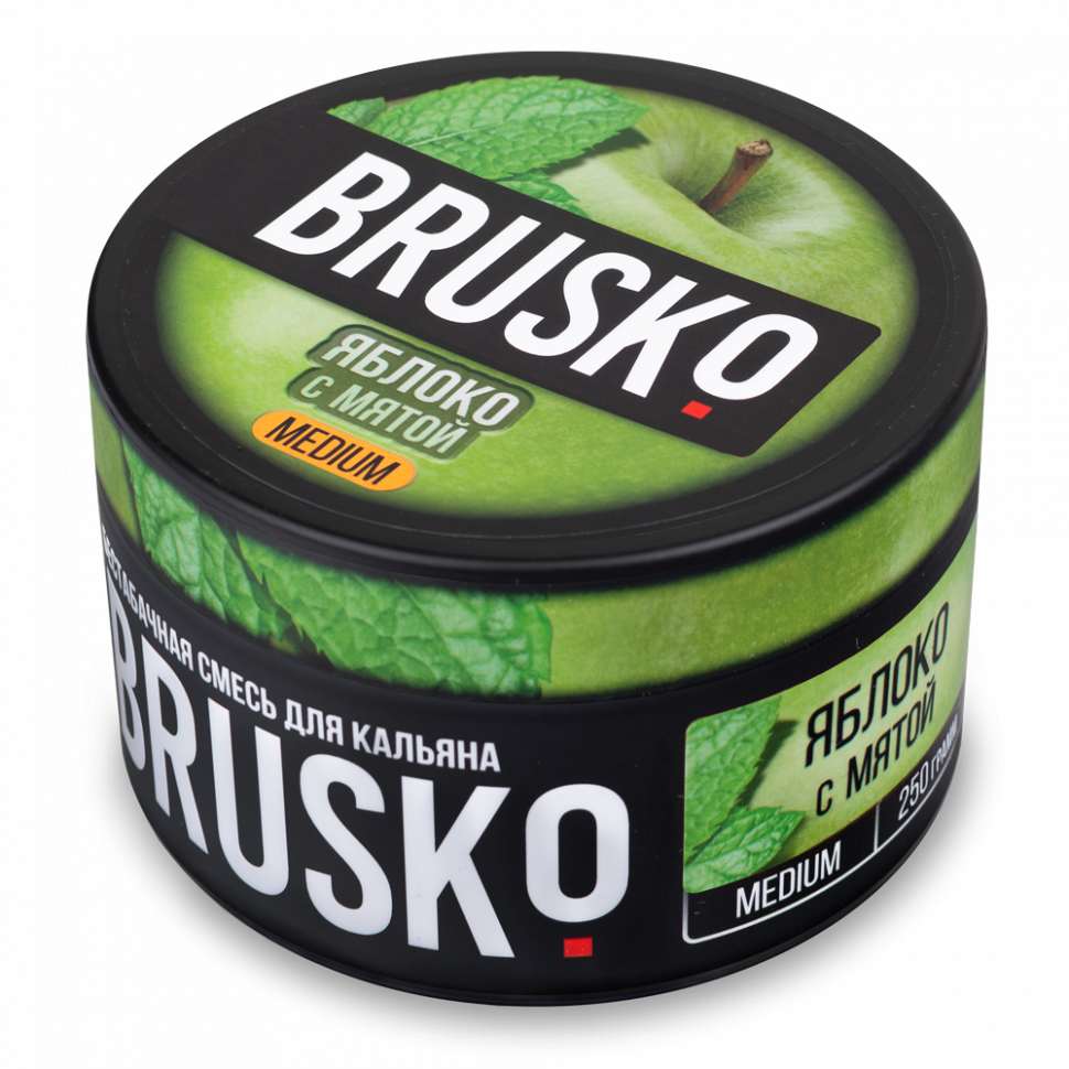 Бестабачная смесь BRUSKO 250гр Medium Яблоко с мятой
