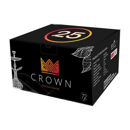 Уголь Crown 25мм 72шт