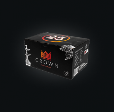 Уголь Crown 25мм 72шт
