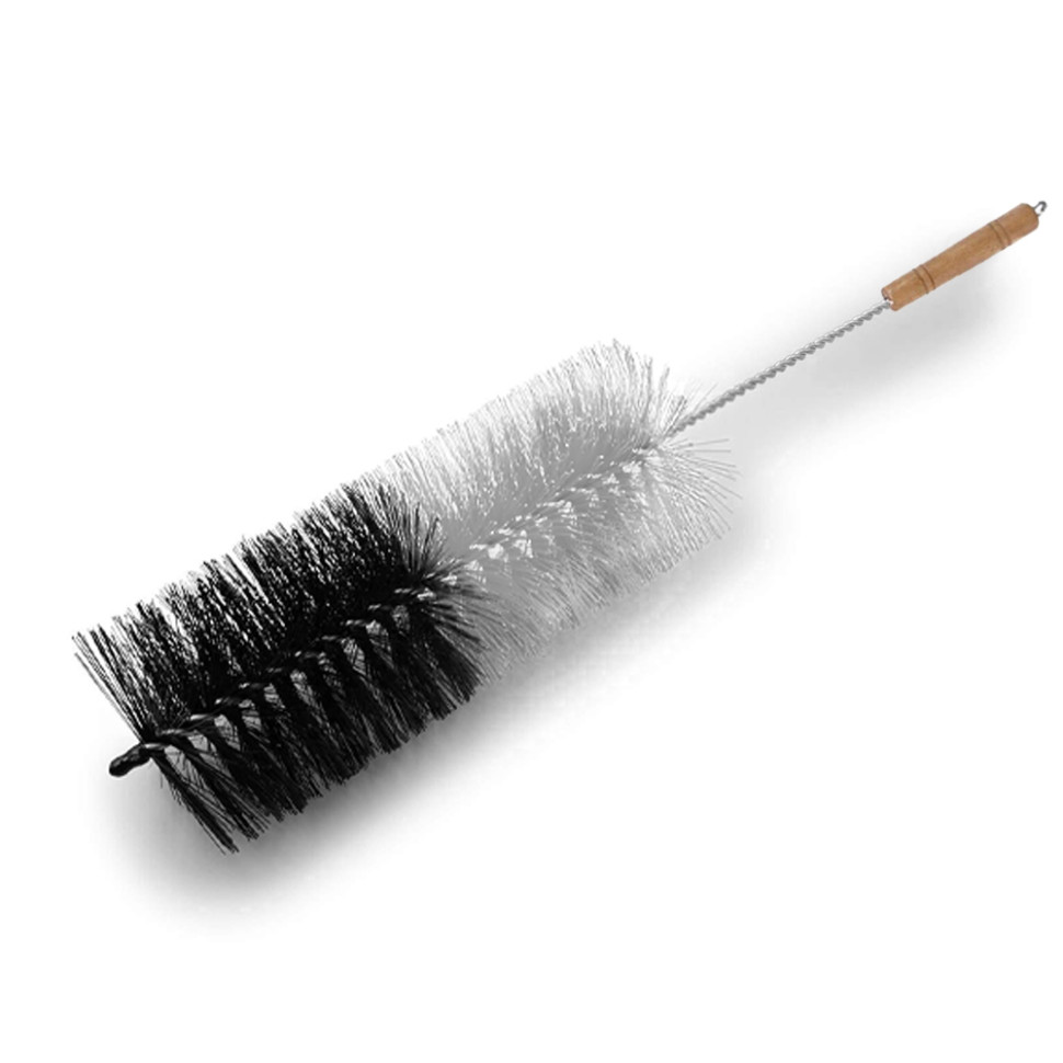 Ерш для колбы деревянная ручка 40см (Черно-белый)