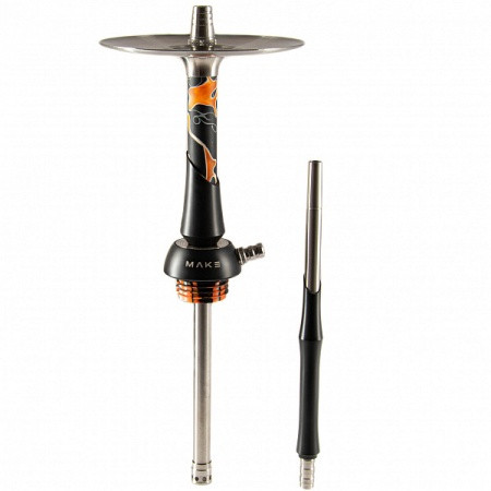 Кальян Make Hookah Acryl - Оранжево-черный (Шахта, мундштук, шланг, уплотнители)
