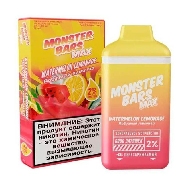 Monster Bars 6000 тяг Watermelon Lemonade - Арбуз лимонад